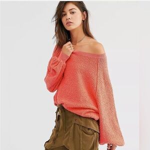 Free people women’s textured balloon sleeve pullover sweater small
